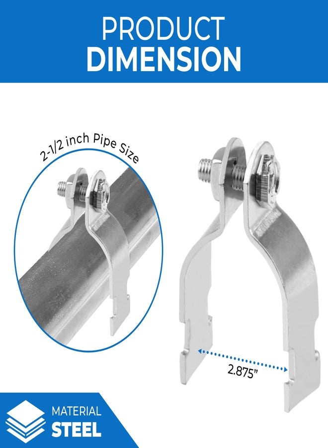 OHLECTRIC مشبك دعامة عالمي من OHLECTRIC مقاس 2-1/2 بوصة لتثبيت الأنابيب الصلبة/IMC وEMT على الدعامة، مطلي بالزنك كهربائياً | يتحمل حمولة 800 رطل | (عبوة من 4 قطع) - Image 3
